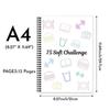 75 Blätter Challenge Planer Notizbuch Hardcover Mehrere Funktionale Weicher Challenge Planer Editierbares Spiralplaner Notizbuch