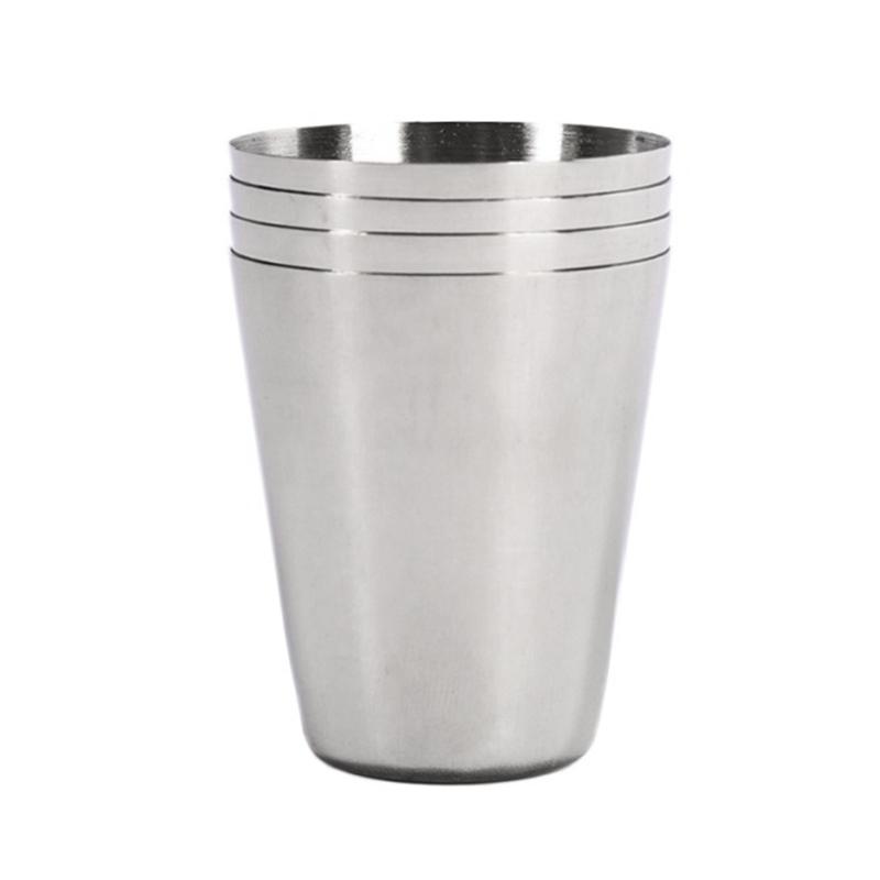 Polished 70ML Mini Stainless Steel Shot Glass Cup Drinking Wine Glasses With Leather Cover Bag Whisky Wine Portable Set