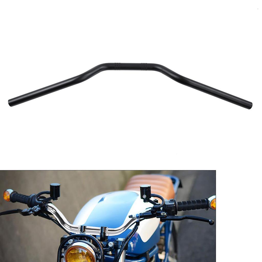Motorcycle Tracker Handlebars, 22mm Drag Bar Replacement for Chopper Bikes, Black, Compatible with Cruiser and Bobber Bikes