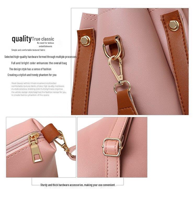 2024 Women's Fashion Four-Piece Bag Set: Handbag, Shoulder Bag, Crossbody, and Bucket Bag