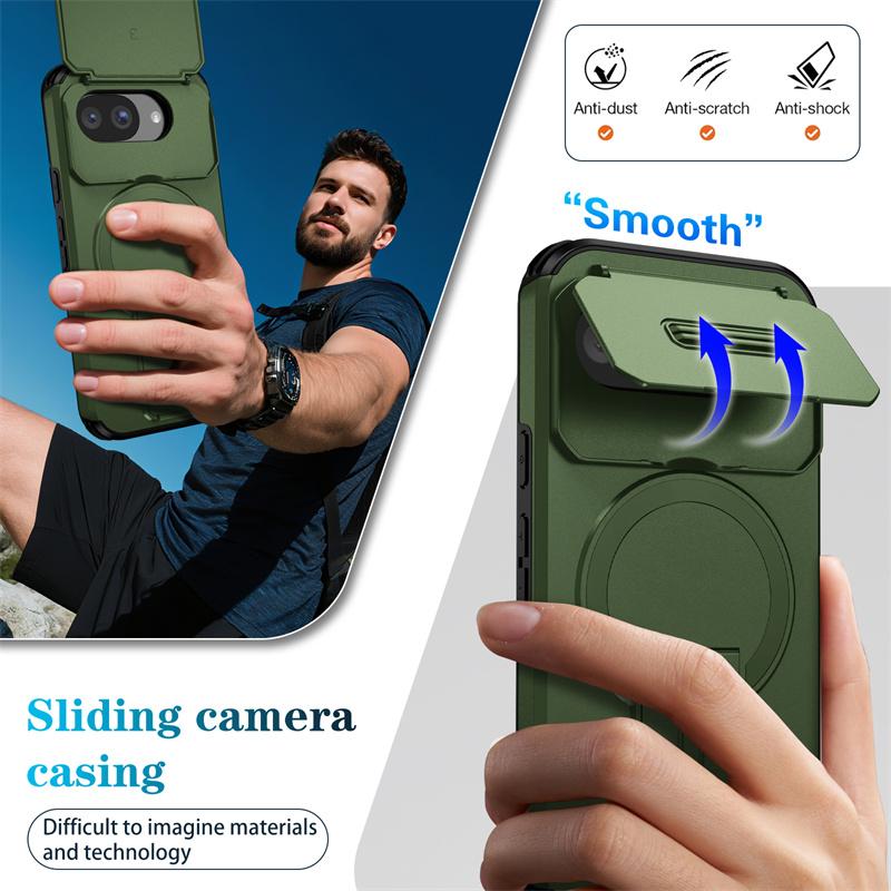 Armor Shockproof Case For Google Pixel 10A Pixel 10 Pro XL Cover Magnetic Wireless Chraging Fold Stand Shell Fundas