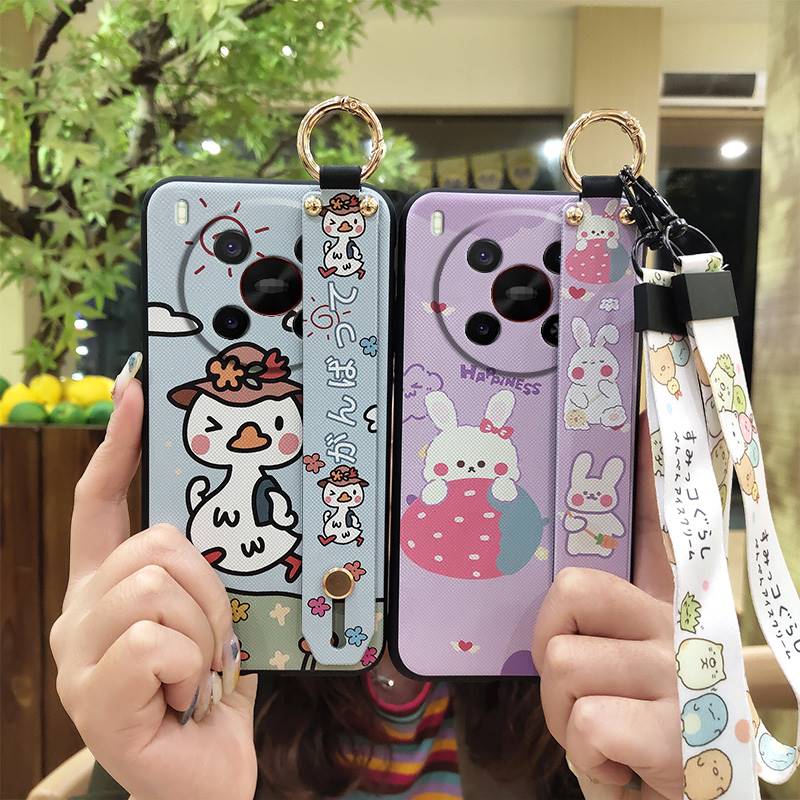 Cartoon Ring Phone Case For ZTE Blade V70 Max/Nubia V70 Max Shockproof Wristband Phone Holder Wrist Strap Silicone Cute