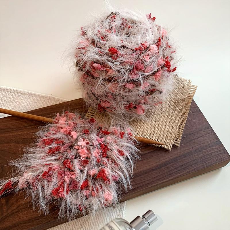 50g Pletení Tkaní Faux Mink Vynikající Směsová Příze Tkaná Šála Řemeslné Materiály Ručně Pletený Háčkovaný Květinový Design Roztomilý Vícebarevný
