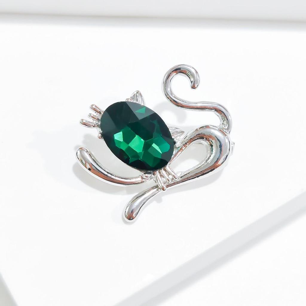 Premium Korean Cartoon Kitten Oil-Drop Brooch - Elegant Animal Pin for Women