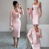 Elegantes Damen Slim Fit Blazer-Langrock-Set 2025 Winter Formelles Party-Outfit Mit Falten-Detail Cutout-Akzenten