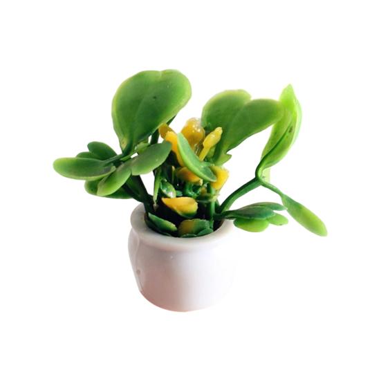 Mini Plant Model 1/12 Scale Doll Houses Plants Realistic Micro Plastic Pots for Doll Houses Garden Accessories Fairy Garden Patio Decor Miniature