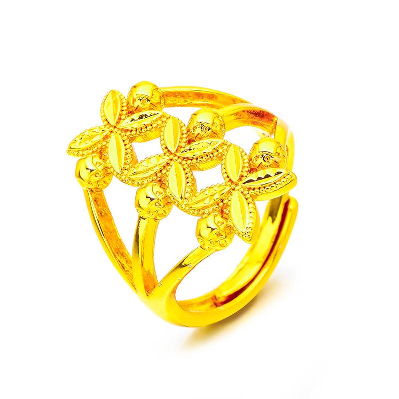 Vietnam Sand Gold Leaf Ring - Southeast Asia Jewelry for Women