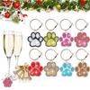8PCS Diamond Painting Art Pendant Dog Paw Diamond Wine Glass Charms Flower Expression Diamond Art Crafts Supplies for Beginners
