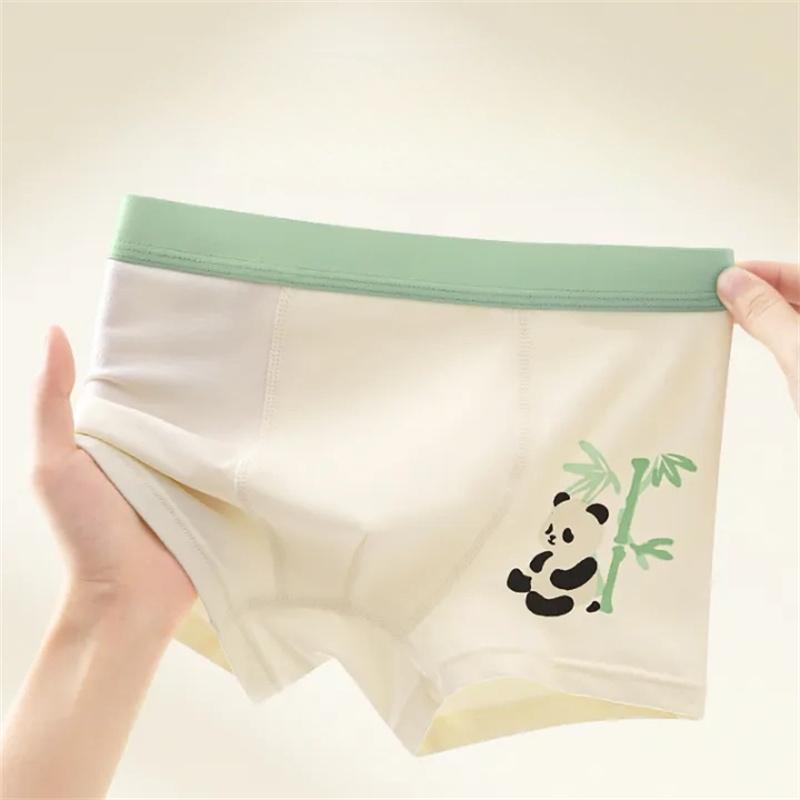 4 Pcs Children Boxer Shorts Boys Breathable Daily Soft Cotton Underwear Cute Cartoon Lion Print Kids Flat Briefs