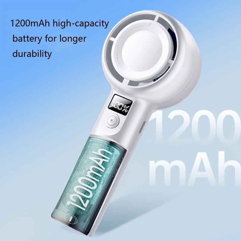 NEW Mini Handheld Fan USB Rechargeable Hand Fan Portable Low Noise Cooling Fan with Digital Display Five Wind Power Adjustable