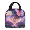 A Fluorescent Butterfly On The Book Of Life Insulated Lunch Bag for Women Children Portable Food Boxes Thermal Lunch Box Tote