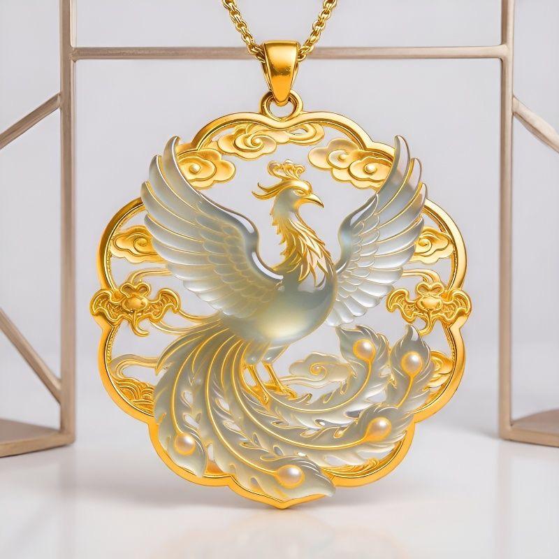 Nine-tailed Fox Enamel Pendant Necklace Waterproof Chinese Traditional Jewelry Durable Chain for Women Graduation Gift