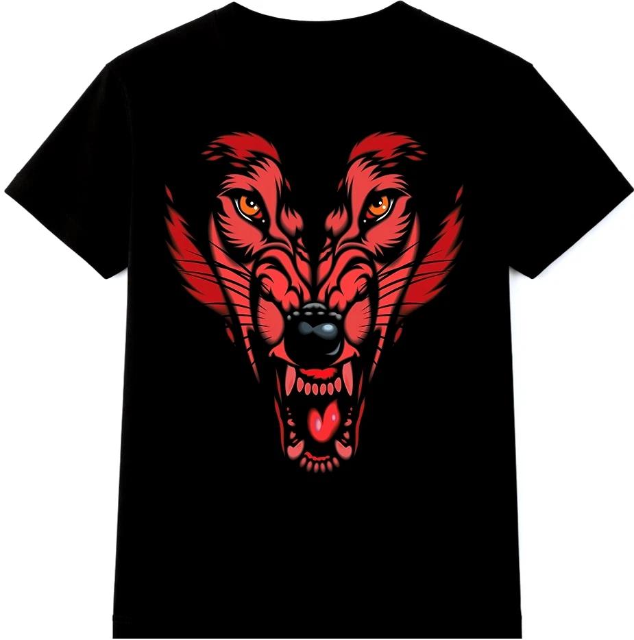 Wolf Face T Shirt Fierce Roaring Wolf Animal Graphic Tee XS
