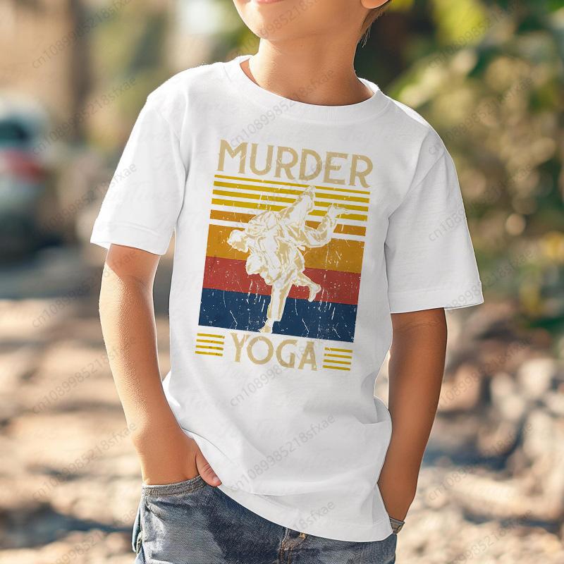 Jiu Jitsu Rashguard Murder Yoga Kid Casual Children Tshirt New Print Girls T Shirt Short Sleeve O-neck Summer Tops T-shirt