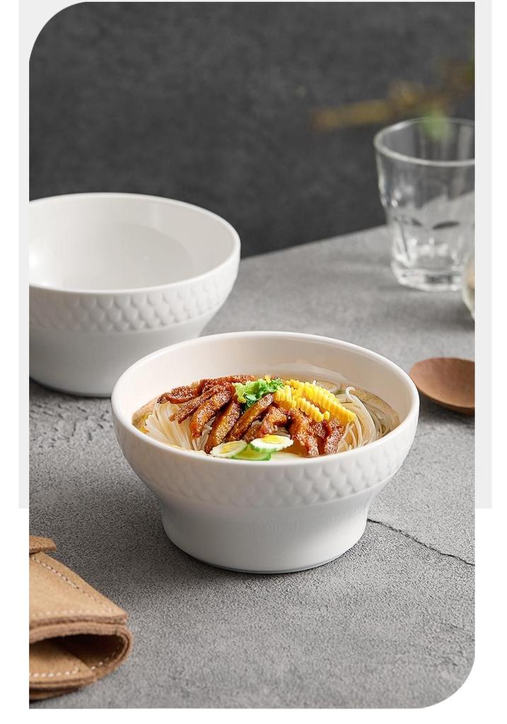 Noodle Bowl for Home Use: Stylish Nordic Design, Creative High-Footed Soup, and Large Rice Bowl
