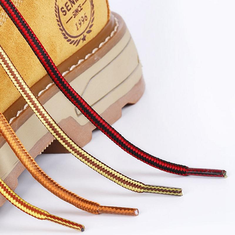 1Pair Round Boot Shoelaces Striped Sneakers Shoe Laces Boots Laces Shoes Strings Outdoor Walking Hiking Shoelace