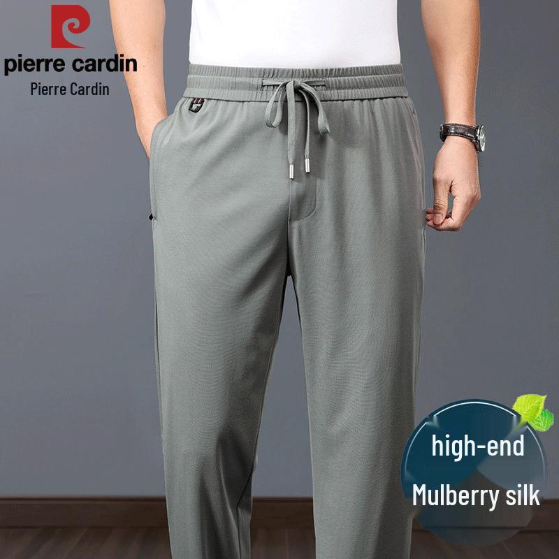 Pierre Cardin Men s Mulberry Silk Blend Cool-Feel Straight Leg Casual Pants 6XL