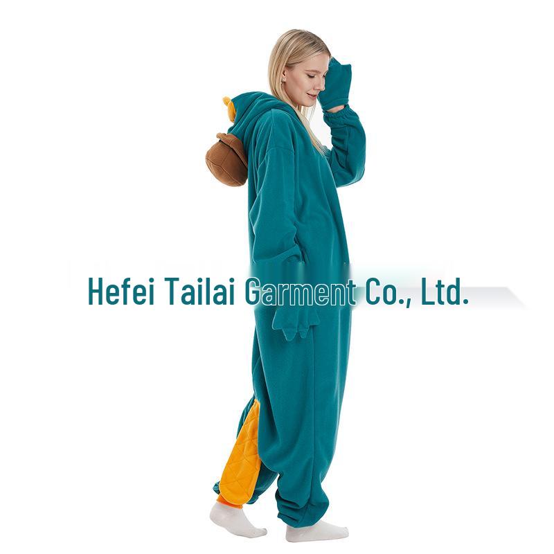 

Green Platypus Cartoon Couple Onesie: Christmas Casual Homewear Extra Large