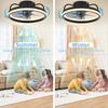 1 ventiladores de techo con Control remoto y luz ventilador de lámpara LED ventiladores de techo silenciosos inteligentes para decoración para sala de estar lámpara de techo