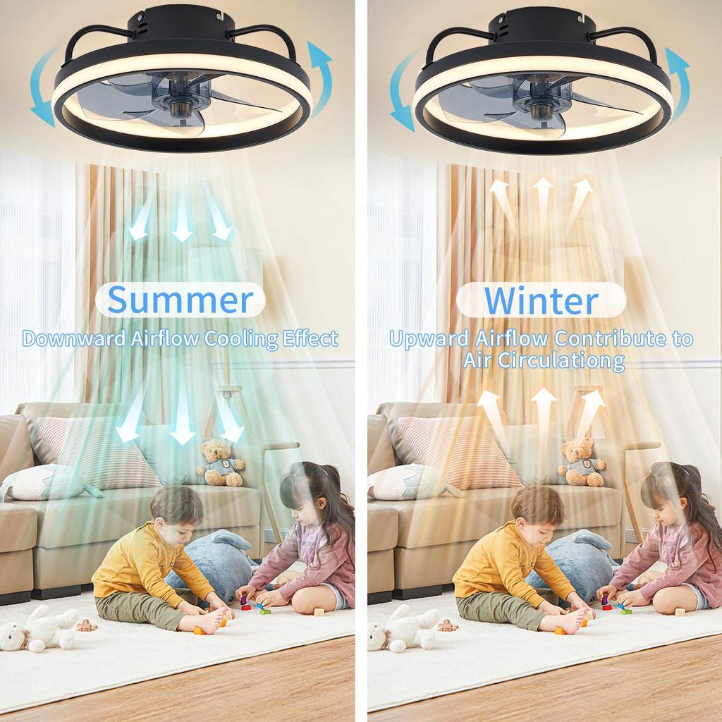 1 ventiladores de techo con Control remoto y luz ventilador de lámpara LED ventiladores de techo silenciosos inteligentes para decoración para sala de estar lámpara de techo
