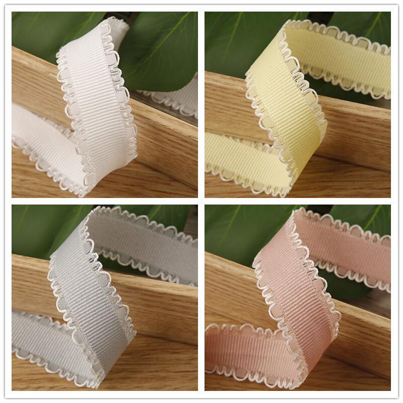 5Yards Picot Edge Ribbon Grosgrain Ribbon with Fine Loops for Clothing Sewing Gift Wrapping DIY Hair Bows Hat Decor Craft Supply
