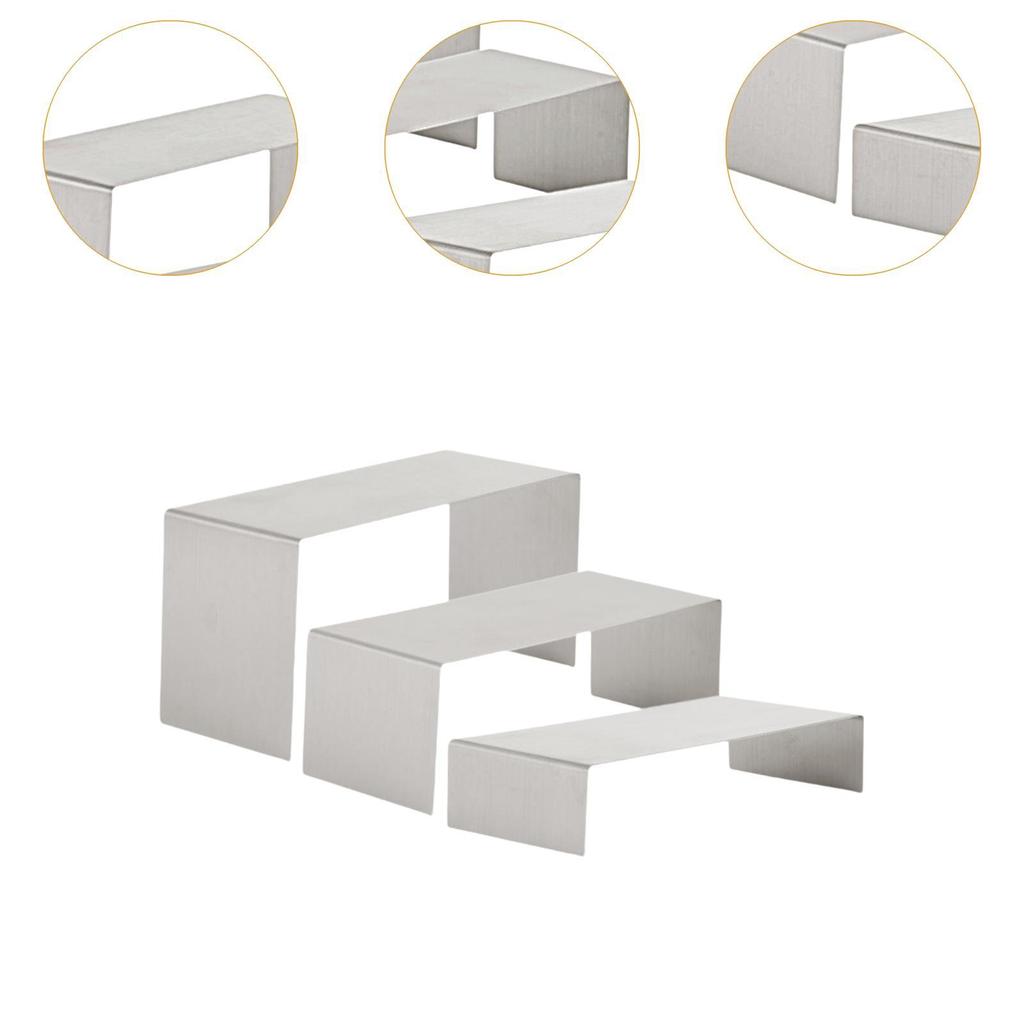 3 Pieces Riser Display Stands Stainless Steel Multipurpose Perfume Stand