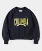 COLUMBIA UNIVERSITY Cu 80S Vintage Women Fleece Sweatshirts Crown Navy