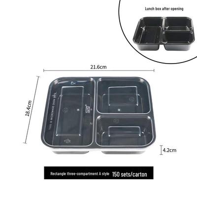 Alliance Disposable 1000ml Three-Compartment Lunch Box