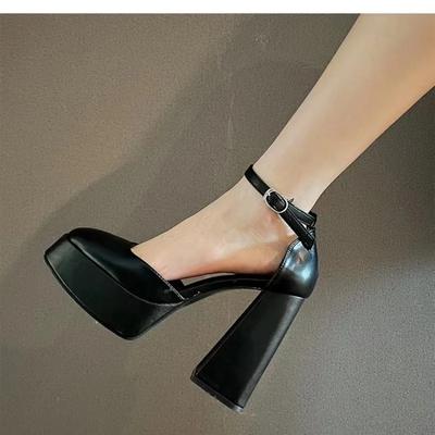 Mary Jane Schuhe Damen Neu Frühling Herbst Dicken Absätzen High Heels Wasserdichte Plattform Hohl LuxuryWomen's Schuhe Pumps