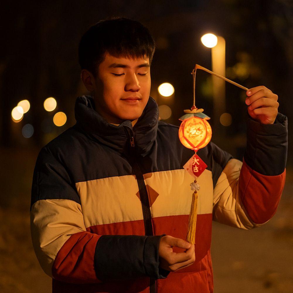 Cartoon Lucky Persimmon Lantern with Tassel Spring Festival Lantern  Living Room Decor