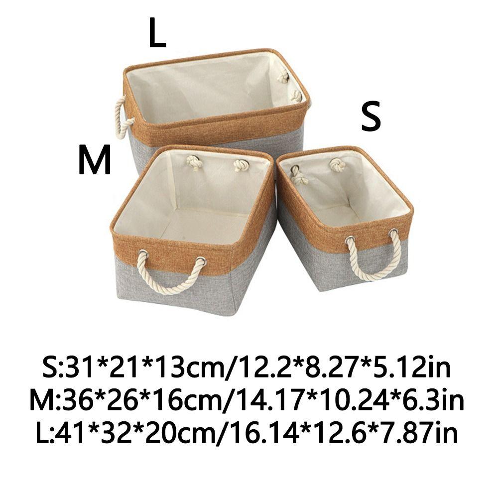 Flax Laundry Hamper Foldable Sundries Sorting Basket Desktop Bucket  for Sorting