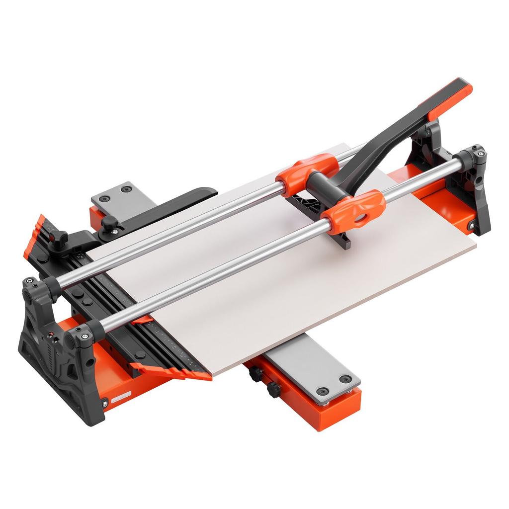 600 mm Manual Tile Cutter, Upgraded Sliding Head Cutting Tool with Spring-Loaded Base, Angle Fence, Tungsten Carbide Cutting Wheel, Alignment Guide,