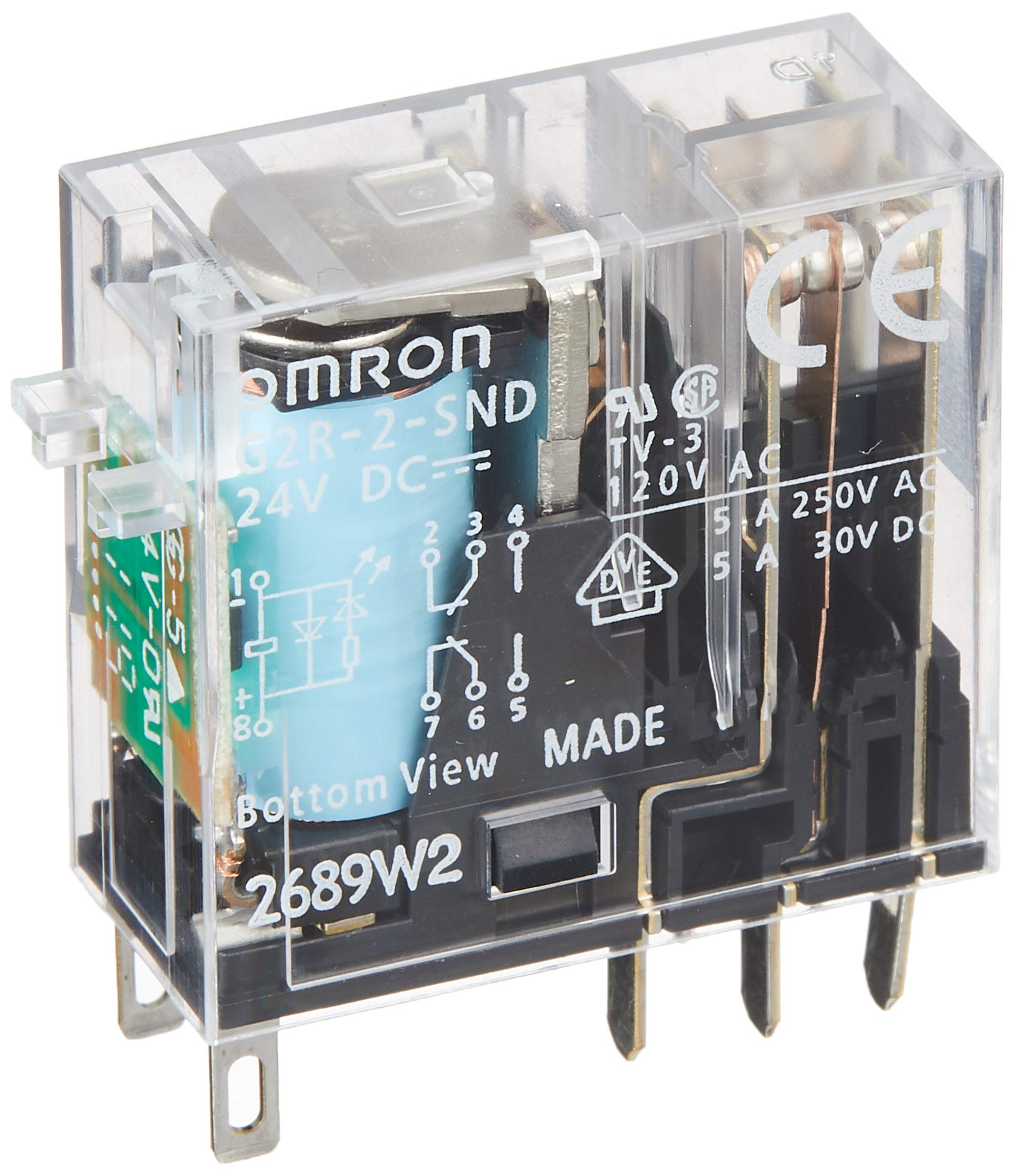 

Міні-реле живлення OMRON, клемний тип DC24, вставний G2R-2-SND