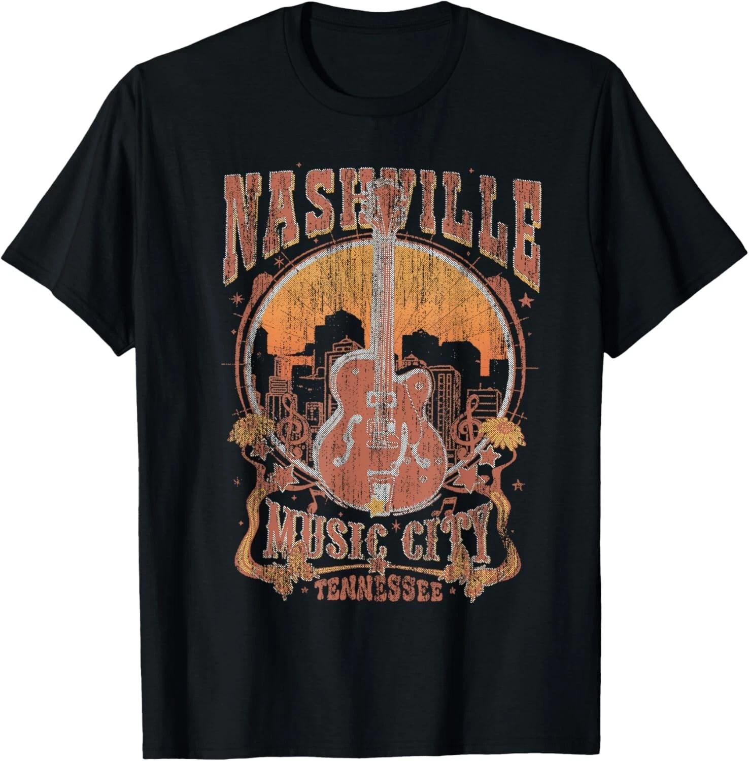 

Nashville Tennessee Guitar Country Music City Guitarist Gift Unisex T-Shirt XL