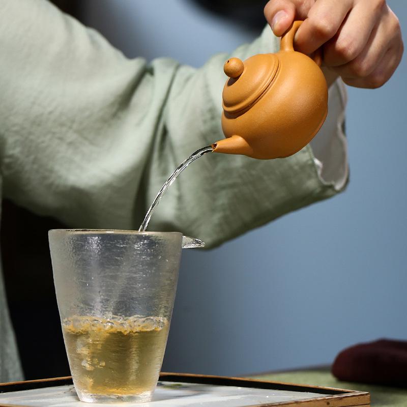 Handmade Gongtang Yixing Zisha Huangduan Clay Teapot - 110cc Small Shuiping Kung Fu Tea Set