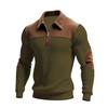 2026 Autumn and Winter Men's Xiyin Explosive Style Men's Retro Fashion Contrast Color Long Sleeve Half-Zip Henley