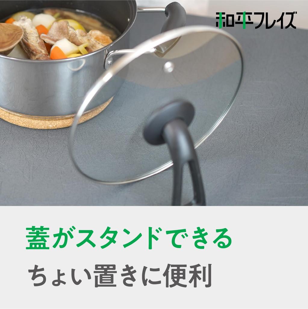 Wahei Freiz Non-stick Stainless Steel Double-Handled Pot, 24cm, Fluororesin Coating, PFOA-Free, IHGas Compatible, Stainless Steel RB-2892