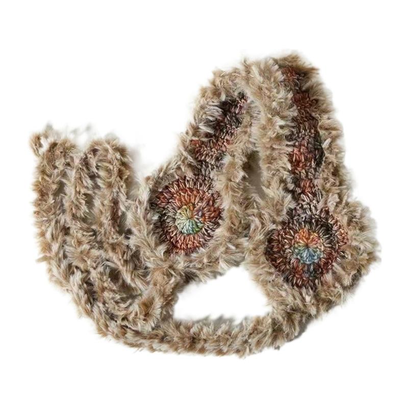 Женские разноцветные вязаные пушистые наушники-шапка для холодной зимней погоды, ветрозащитные