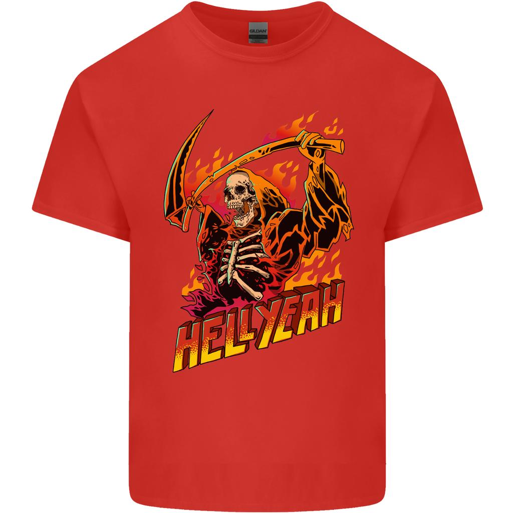 Hell Yeah Grim Reaper Skull Heavy Metal Unisexs Light Cotton TShirt