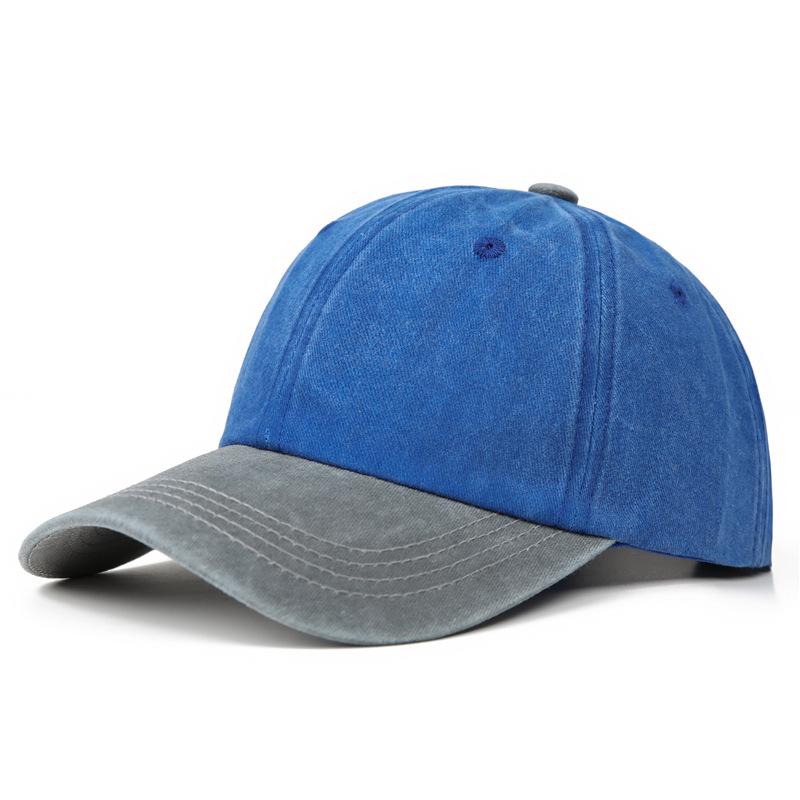 Hat Women'S Spring And Summer Retro Denim Washed Baseball Cap Men'S Versatile Student Naked Color Matching Embroidered Cap
