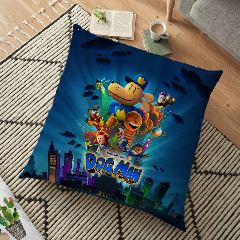 

Dogman Мультячная наволочка Человек-пес Квадратная подушка Спальня Диван Досуг Комфортная подушка Автомобиль Гостиная Домашнее украшение 7