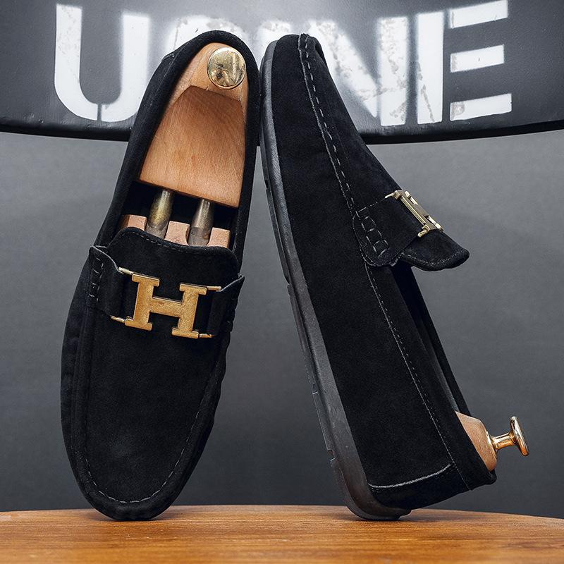 

Doudou мужская обувь весна универсальная британский стиль мужская повседневная кожаная обувь мужская ленивая обувь на одной педали модная обувь мужская 39