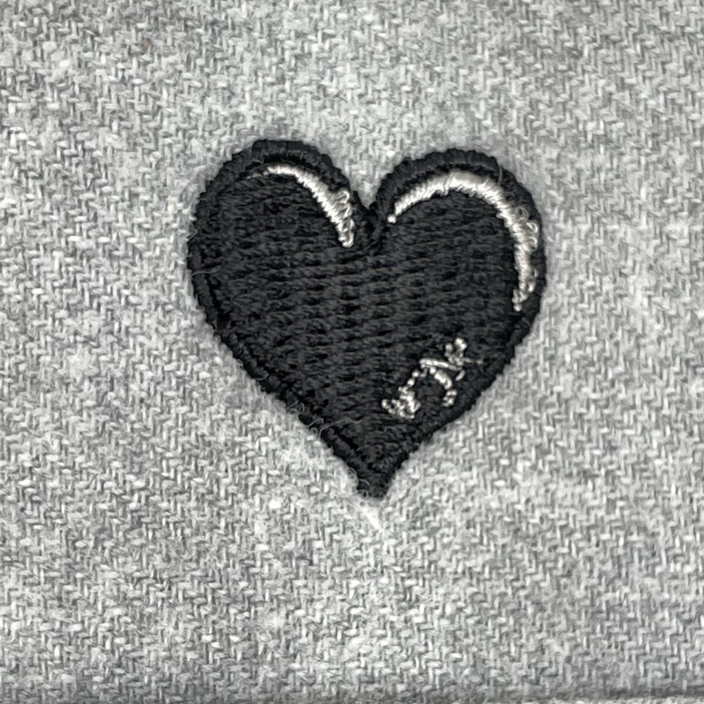 WJK Gray Cotton Heart Logo Button-Down Long Sleeve Shirt tops L grayUsed