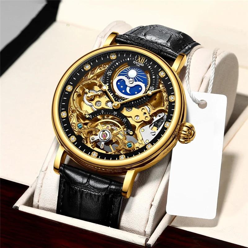 Men Skeleton Watches Mechanical Automatic Watch Men Tourbillon Sport Clock Casual Business Moon Watch