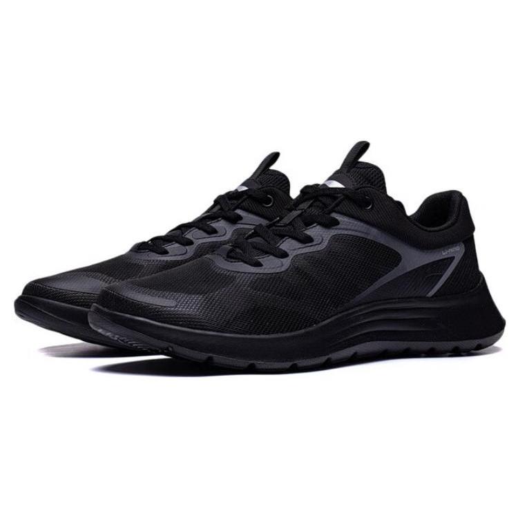 Li Ning Light Feather Cushioning Slip Resistant Abrasion Resistant Breathable Low top Sprint Running Shoes Men's Black ARST019-2