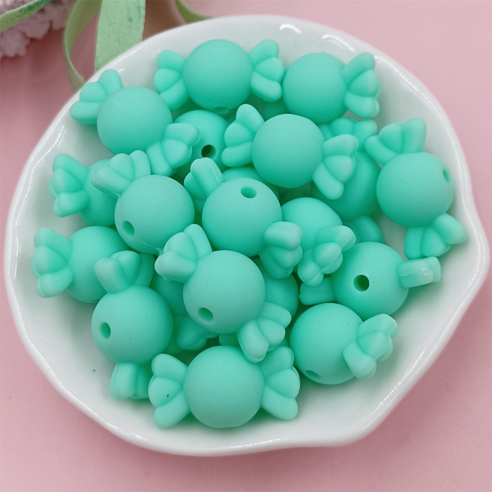 

20 шт 21*11 мм DIY изготовление ювелирных изделий конфетные бусины браслеты резиновые свободные бусины ожерелье аксессуары циан