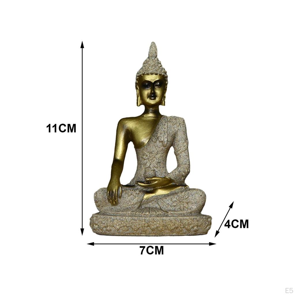 Buddha Sculpture for Home Office Decor - Handcrafted Resin Figurine