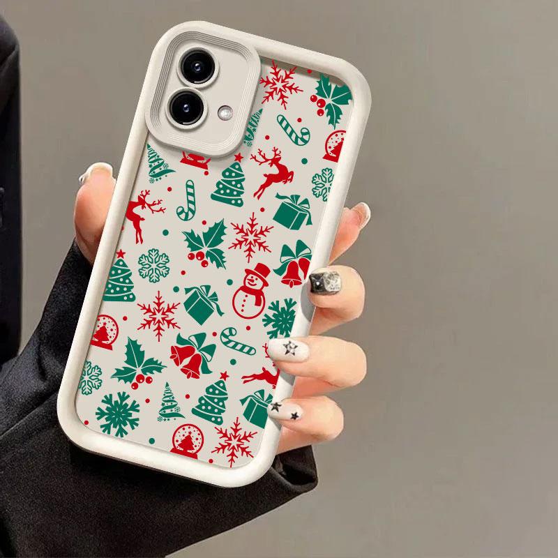 Christmas Snowman Elk Phone Case For Motorola Moto G86 G85 G75 G60 G56 G54 G53 G52 G35 G34 G22 G15 G14 Edge 60 50 Fusion Cover