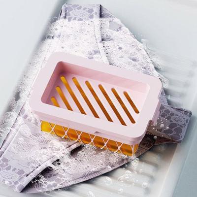 Soap Box 2 In 1 Highly Elastic Mesh Soap Bubble Case Drainage Double Layers Soap Cleaning