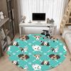 1pc Dog Faces Chair Carpet for Office, Round Polyester Mat, Indoor Decor for Office, Washable Non-slip Carpet yy251219068